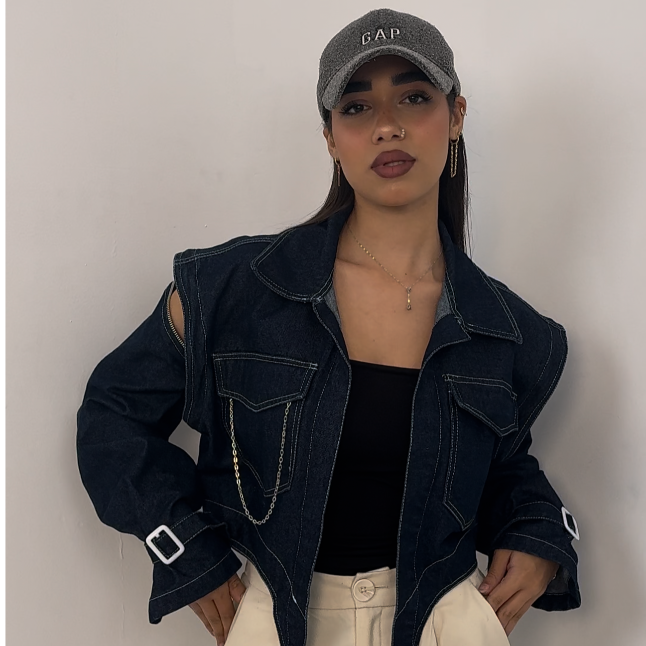 3 IN 1 DENIM JACKET x silver chain