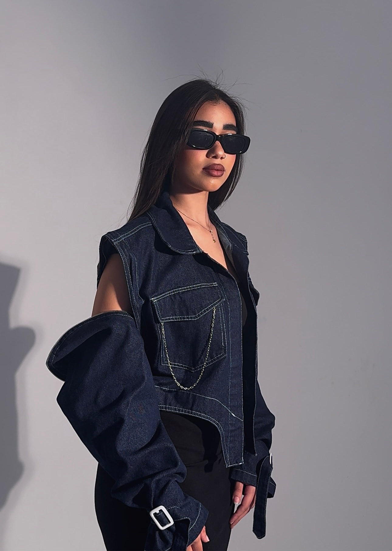 3 IN 1 DENIM JACKET x silver chain