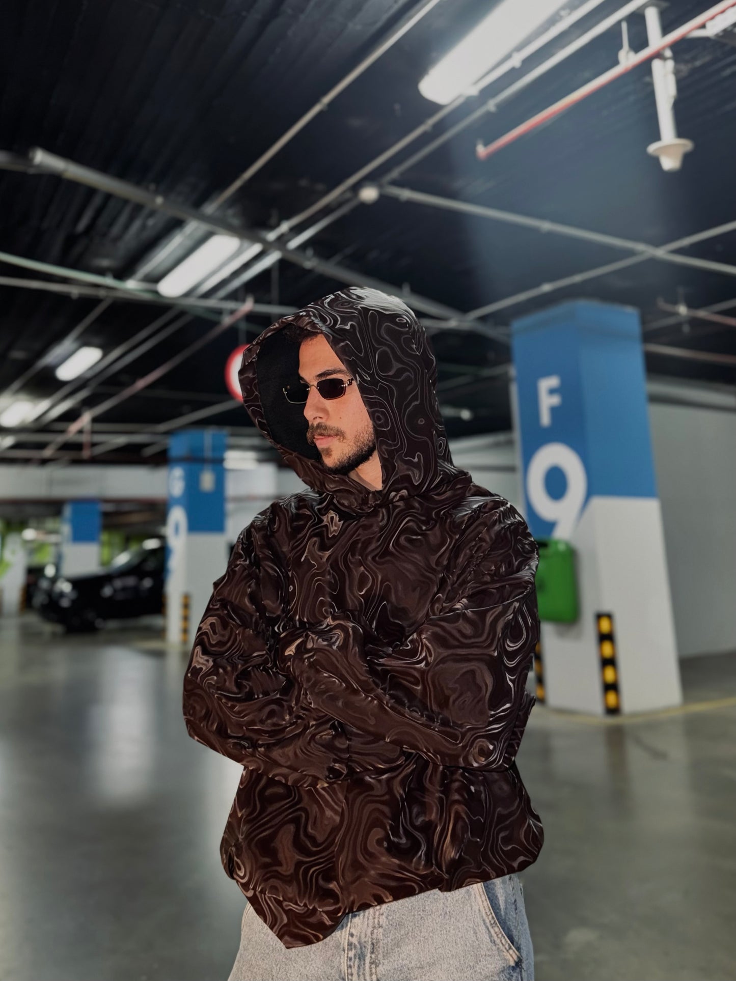 3D leather Hoodie.