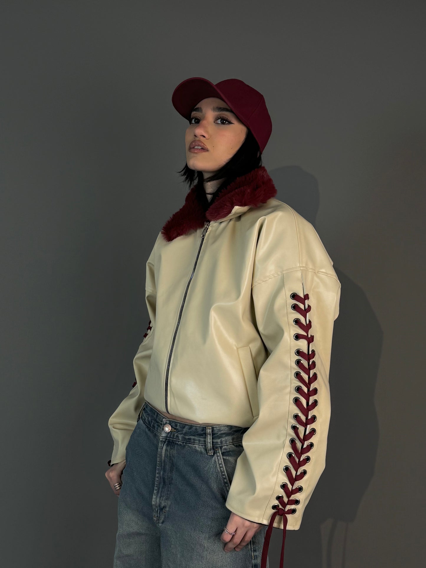 The leather x fur rider jacket.