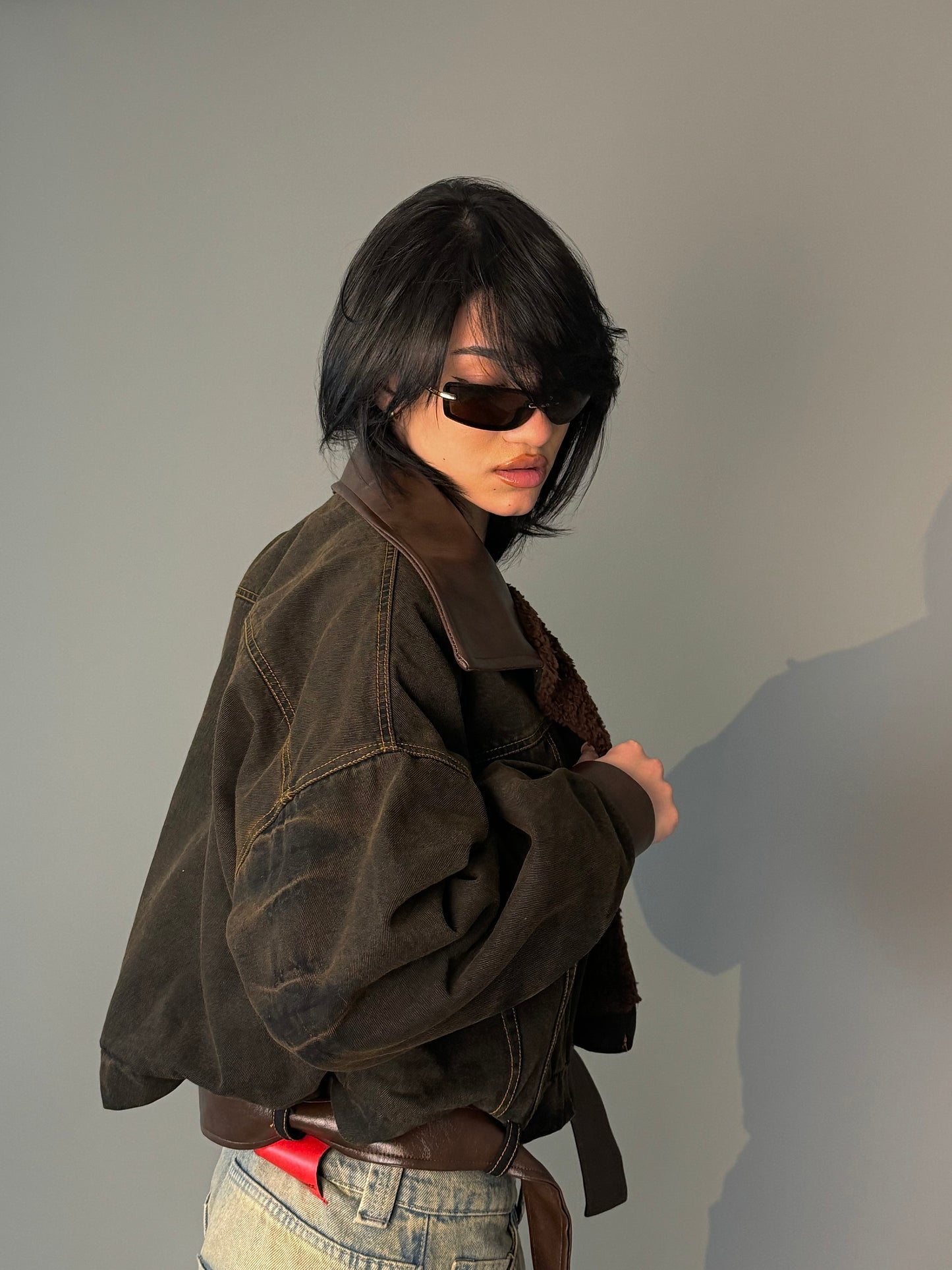 The Burnt Brown denim jacket (pre order)