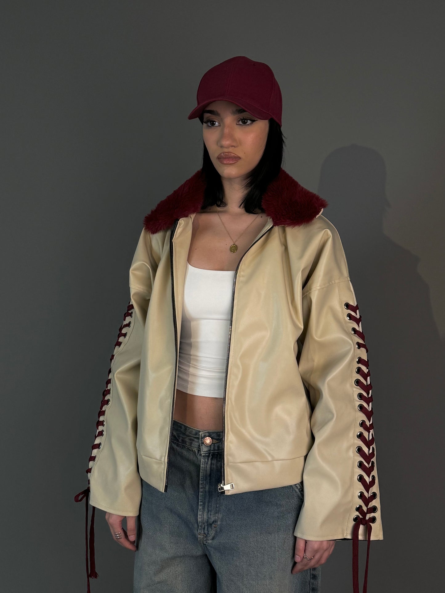 The leather x fur rider jacket.