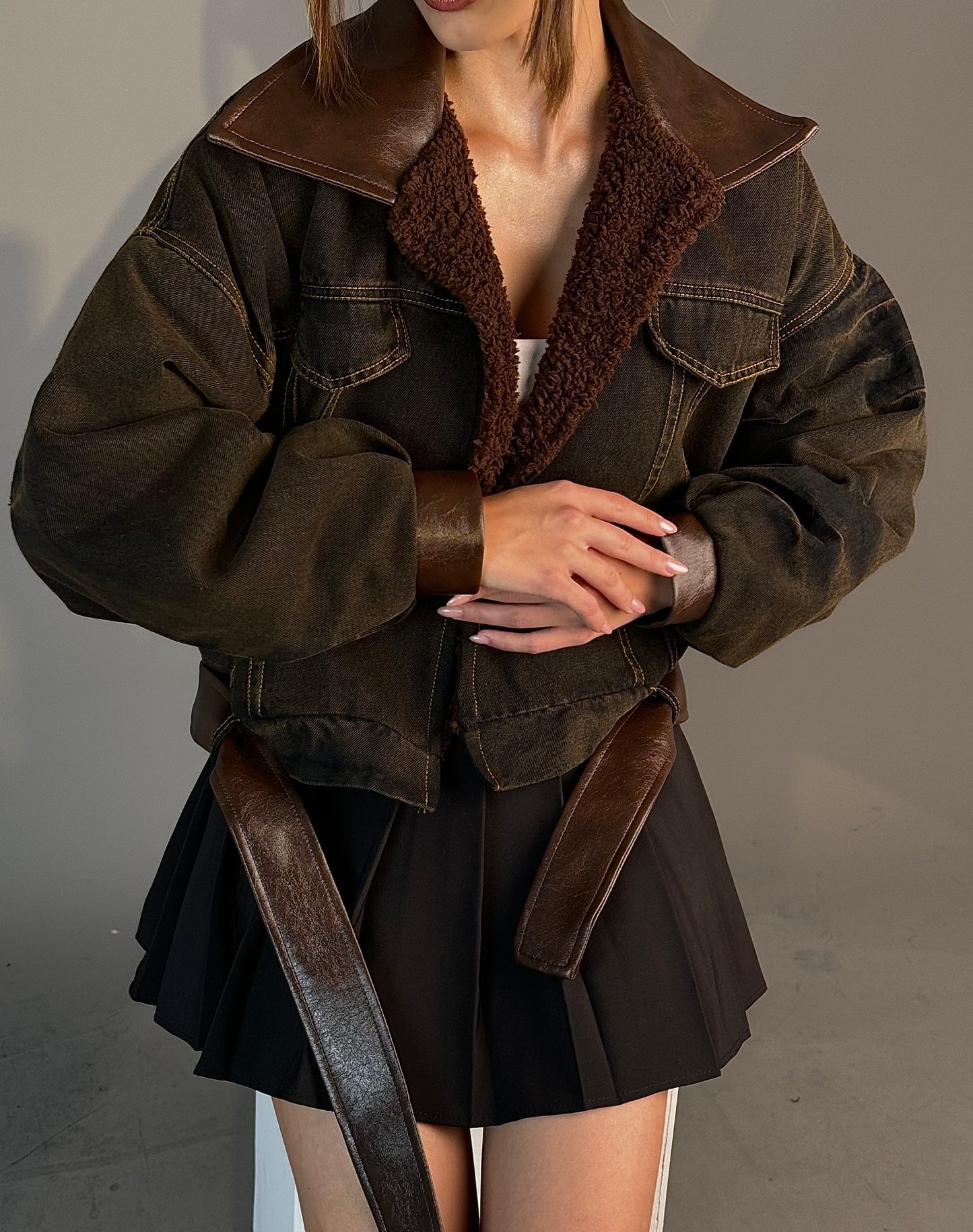 The Burnt Brown denim jacket (pre order)