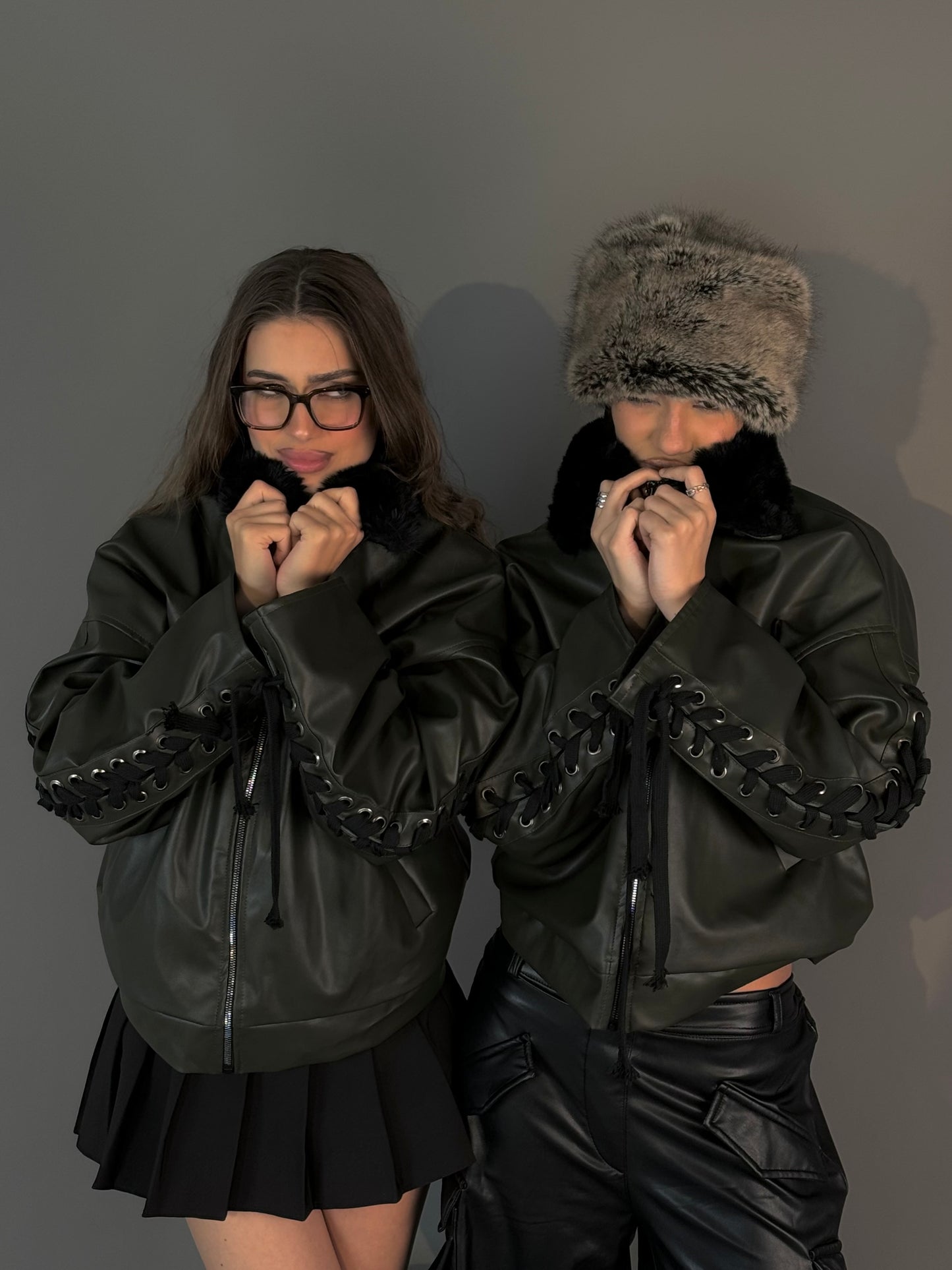 The leather x fur rider jacket.