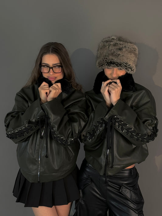 The leather x fur rider jacket.