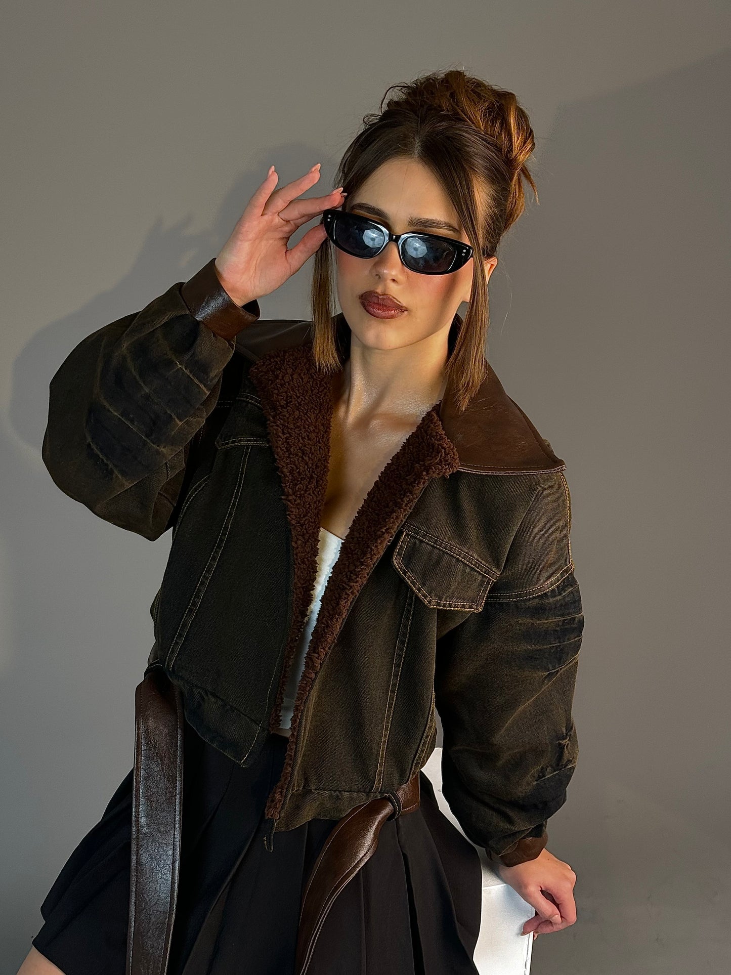 The Burnt Brown denim jacket (pre order)