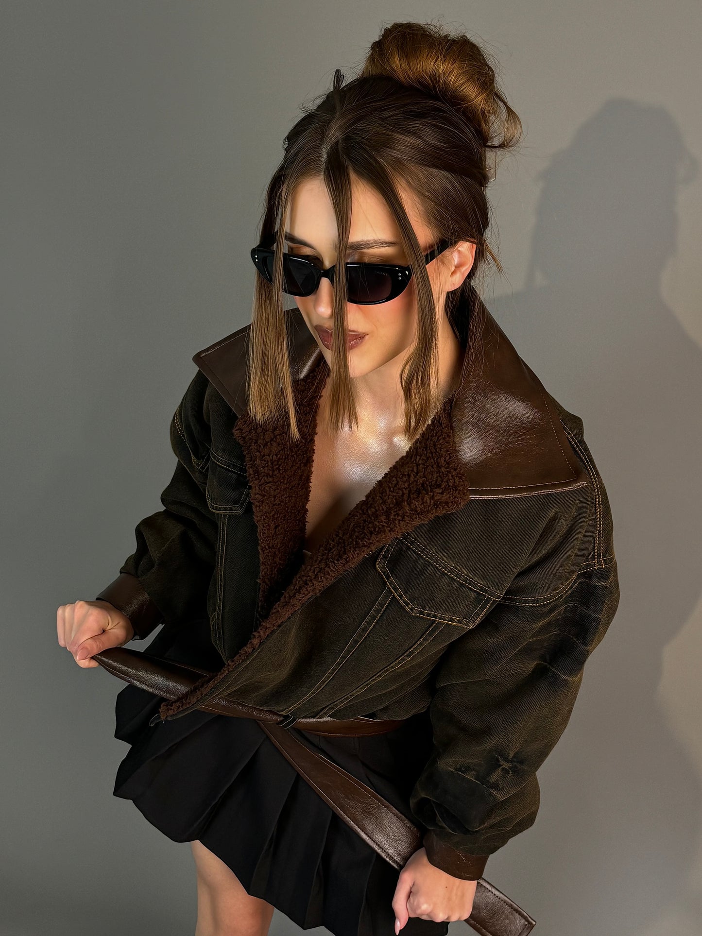 The Burnt Brown denim jacket (pre order)