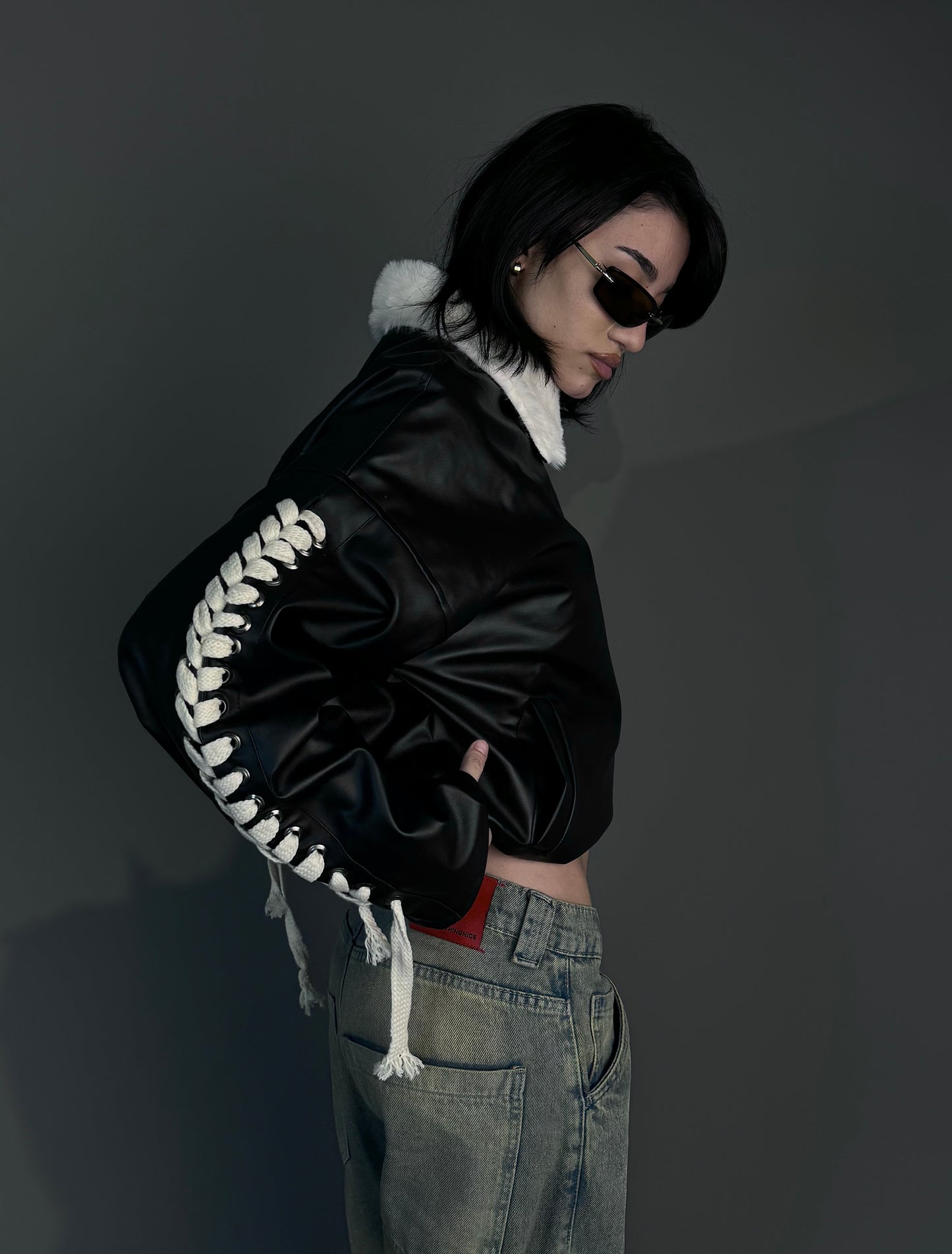 The leather x fur rider jacket.