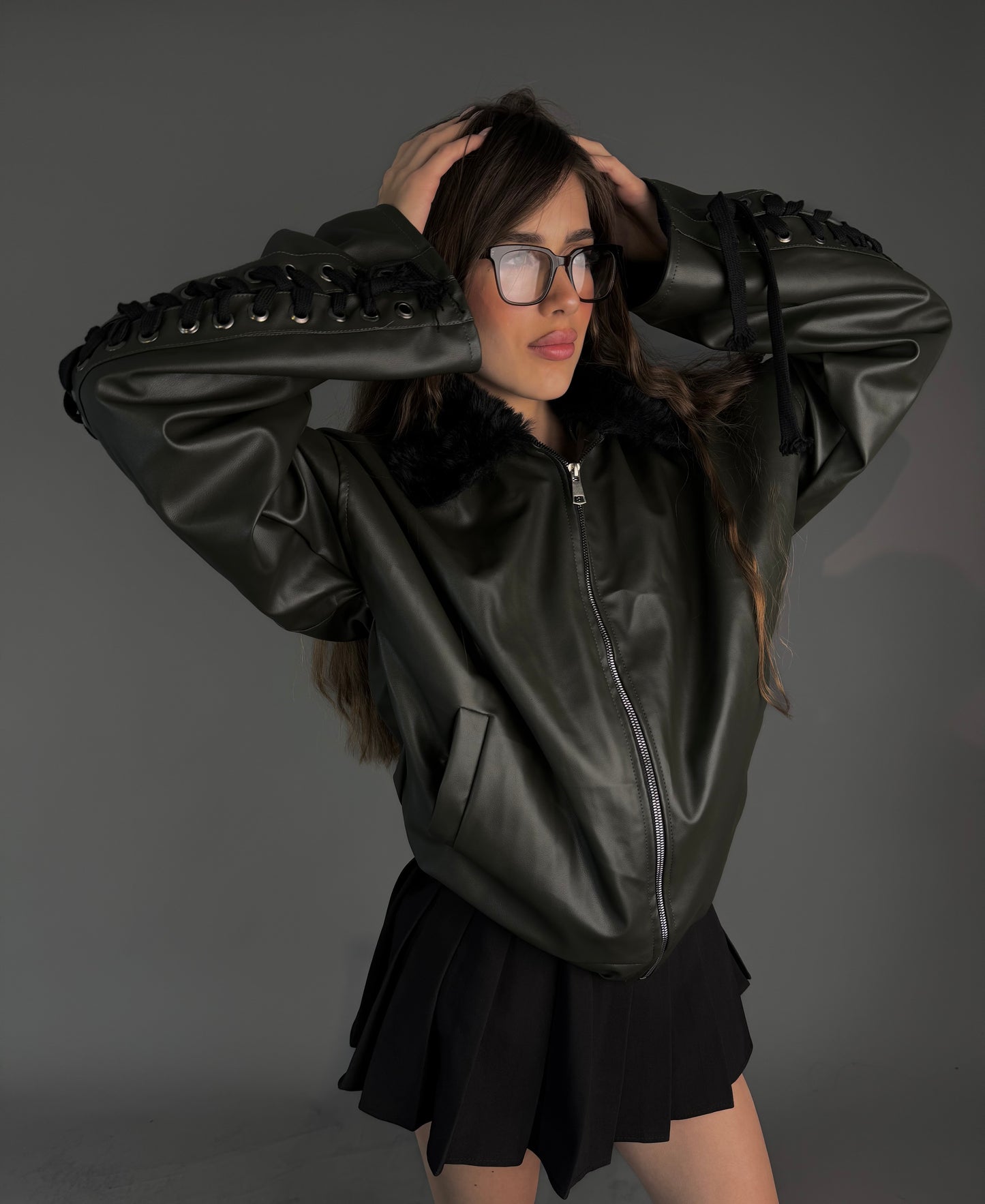 The leather x fur rider jacket.