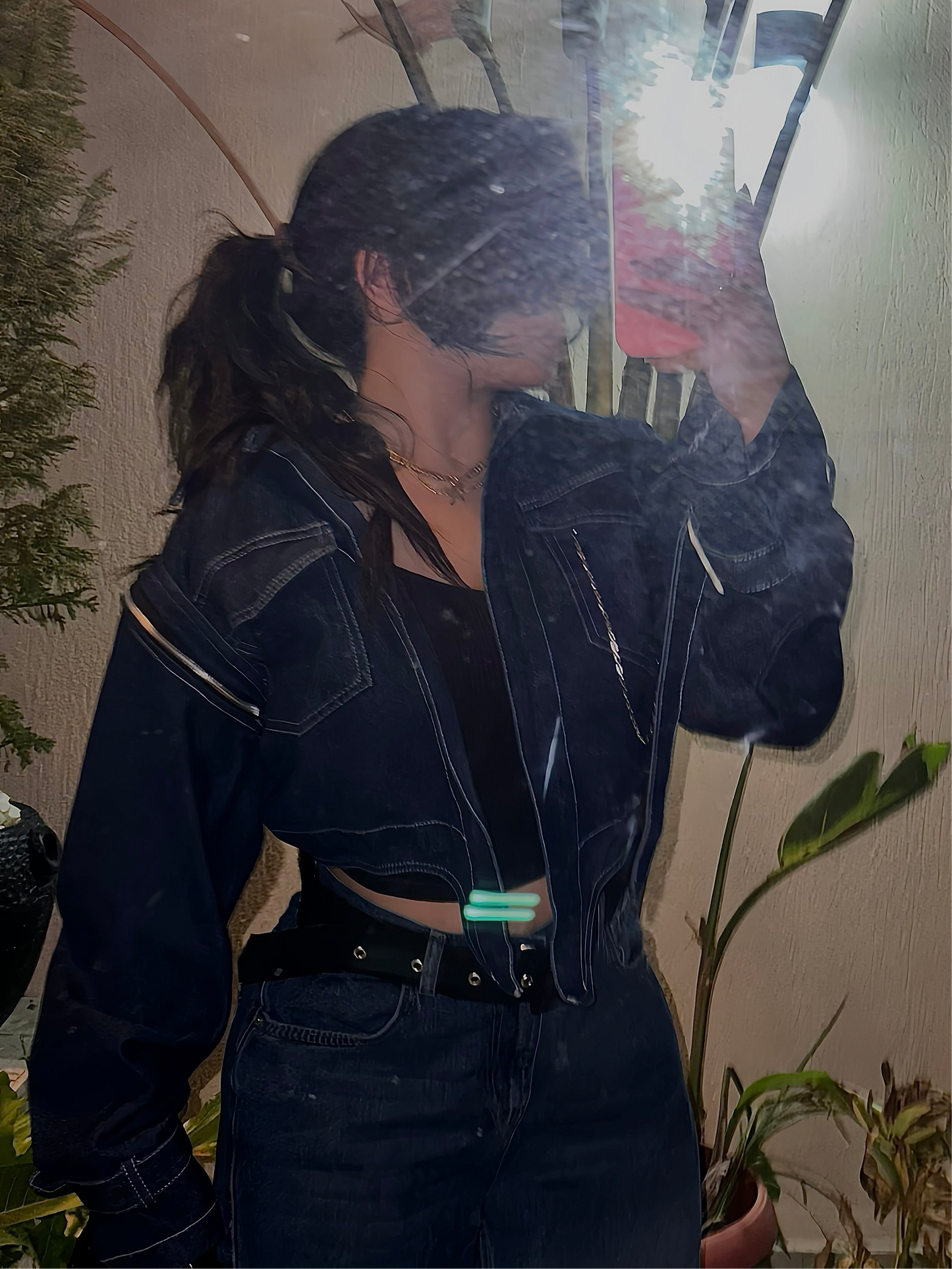 3 IN 1 DENIM JACKET x silver chain