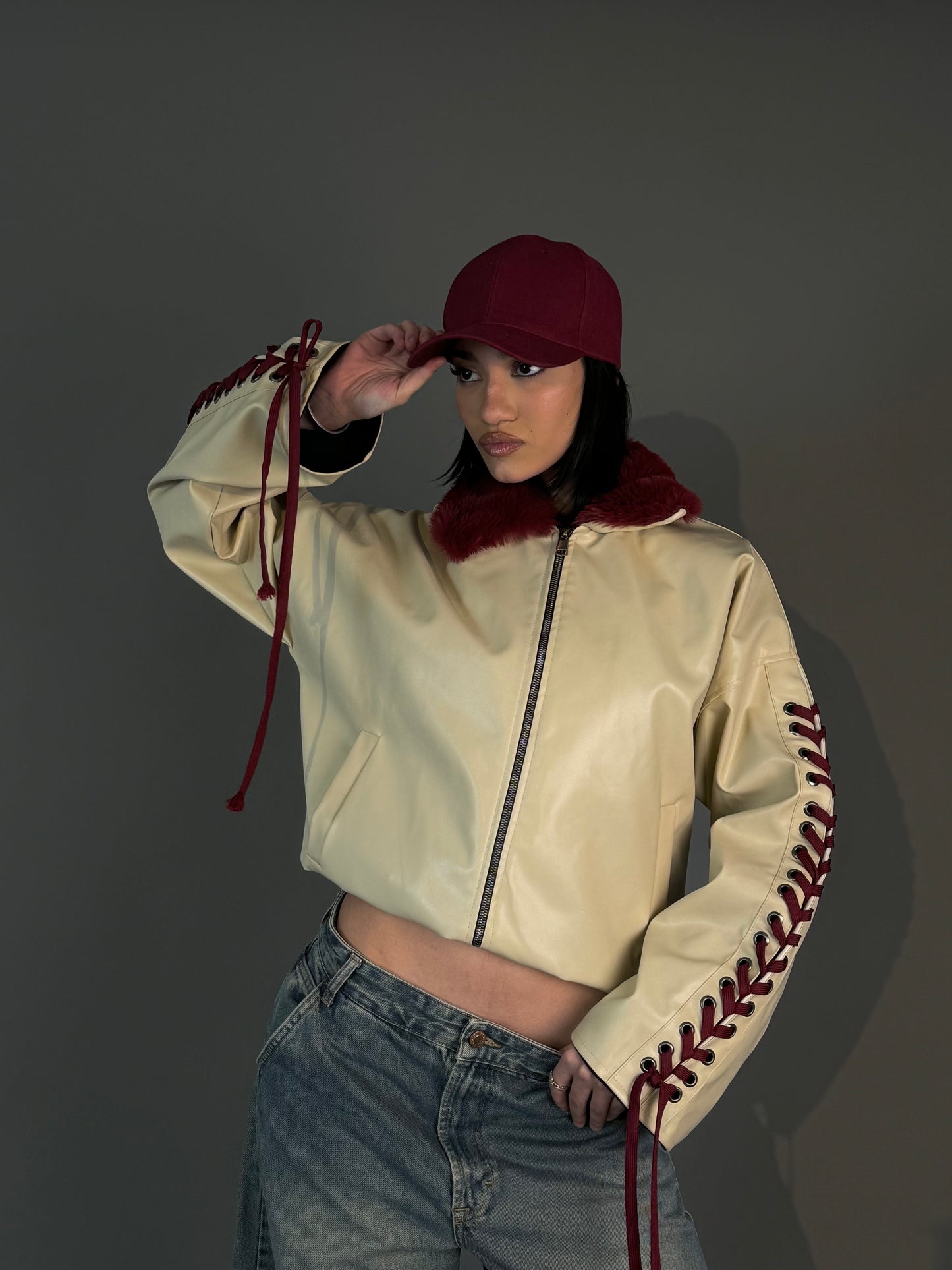 The leather x fur rider jacket.