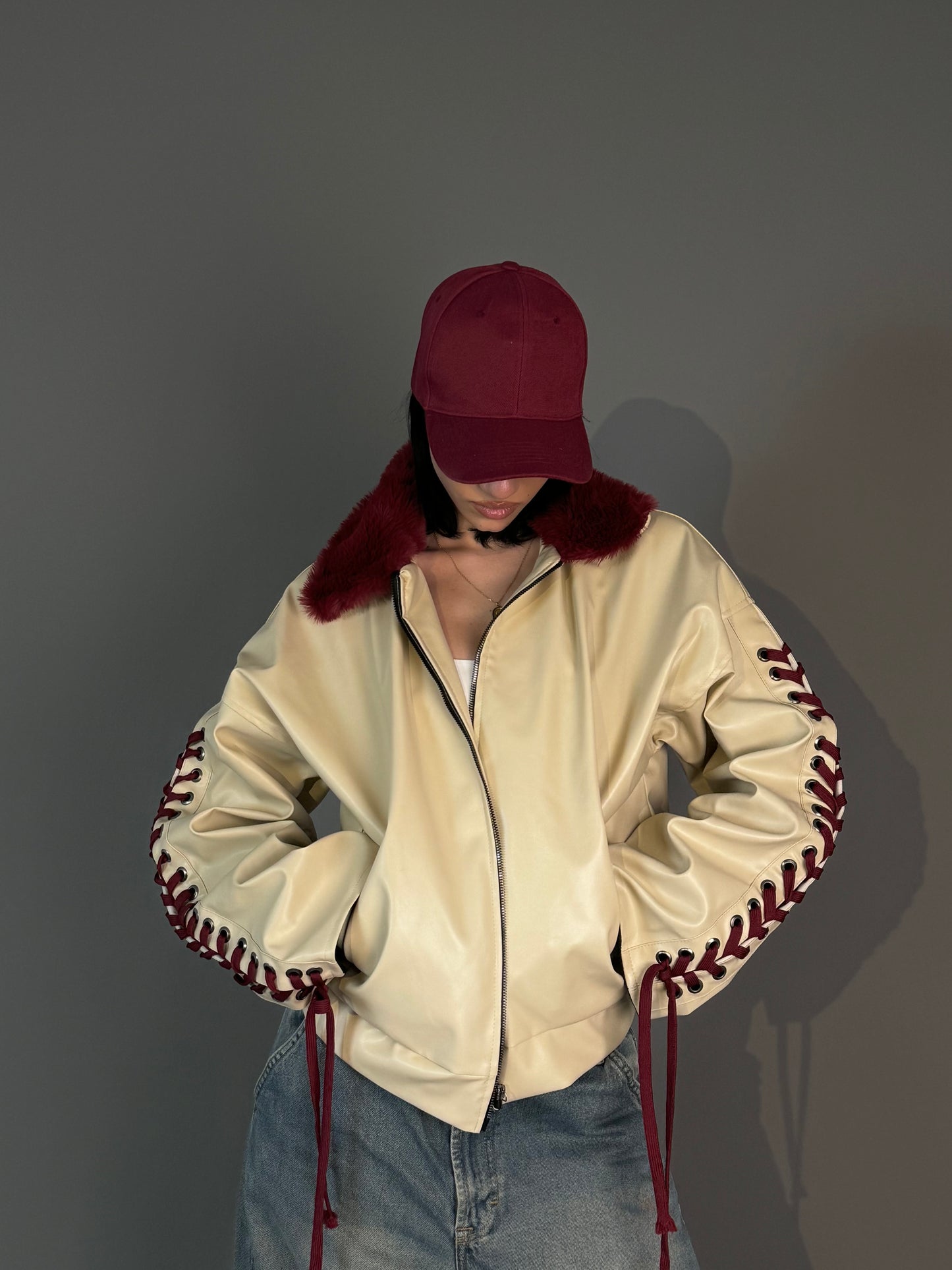 The leather x fur rider jacket.