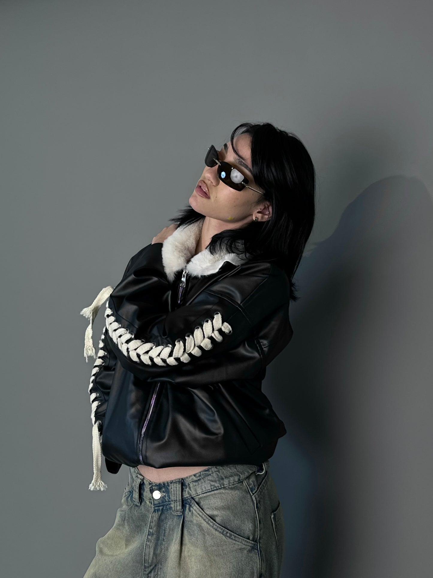 The leather x fur rider jacket.