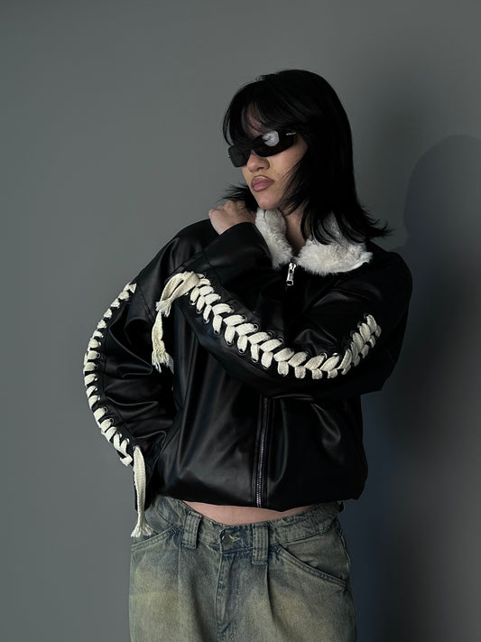 The leather x fur rider jacket.