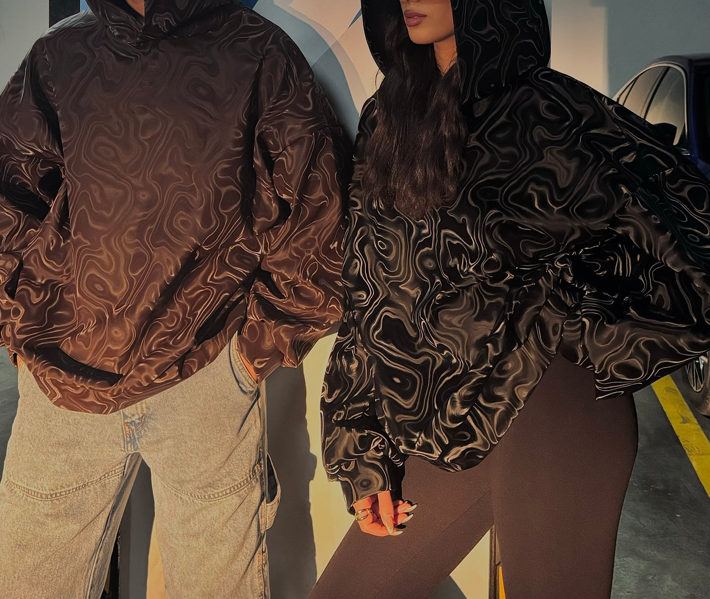 3D leather Hoodie.
