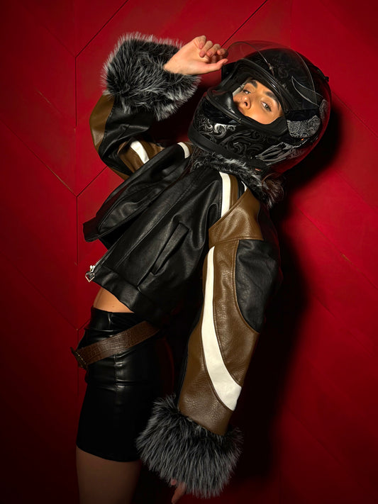 Femme Biker Jacket  ( velvet thermal inside )