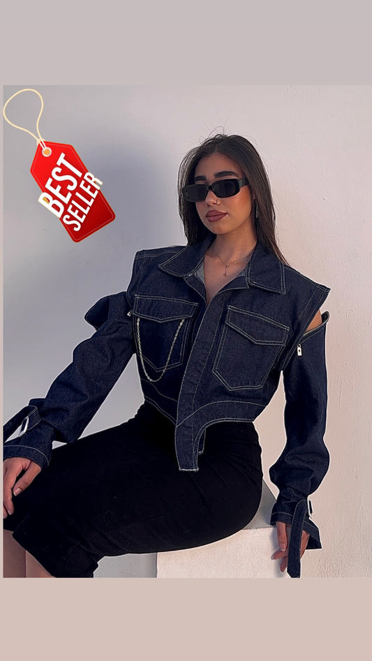 3 IN 1 DENIM JACKET x silver chain