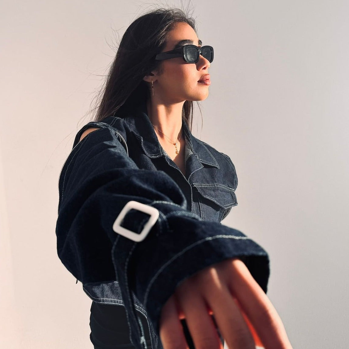 3 IN 1 DENIM JACKET x silver chain