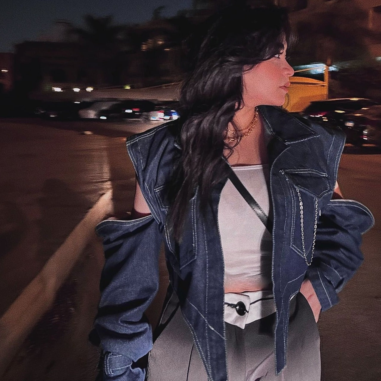 3 IN 1 DENIM JACKET x silver chain